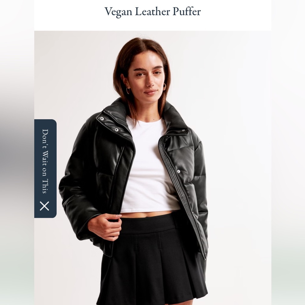 Abercrombie Vegan Leather Mini Puffer